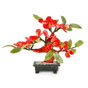 Цветок «Средний», камень халцедон, змеевик