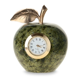 Часы «Яблоко среднее» из камня змеевик
